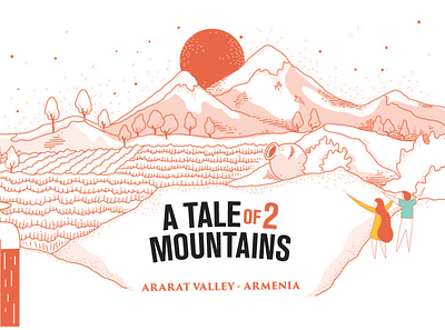 Tale of 2 mountains_01 branding design illustration simple strokes