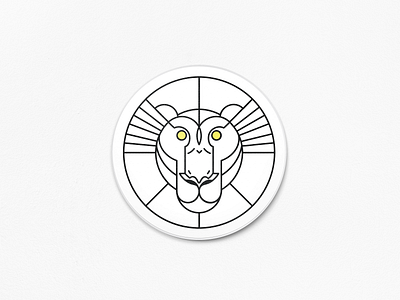 King of the Beasts circle design geometric illustration lion logo simple strokes vector