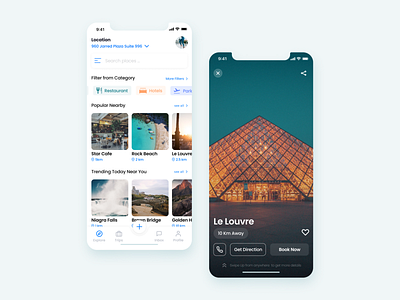 Travel App UI app app concept booking booking app cards ios ios app ios app design minimal place search tour tourism travel travel app ui ui ux uiux ux