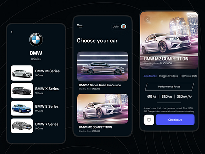 Car Store Mobile App in Dark Mode!