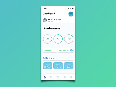 Health App - Dashboard app app concept health and fitness health app ui