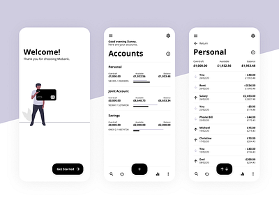 Mobile Banking App account app design banking black and white illustraion management mobile money product design savings spending ui ux