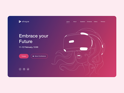 VR Conference design illustration ui vector web