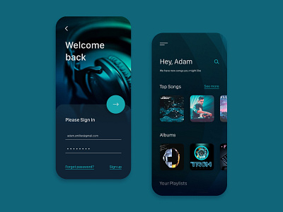 001 Daily UI – Sign In dailyui design music app sign in signup ui