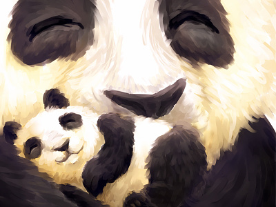 Panda hug animal animals childrens illustration cute hug illustration panda pandas