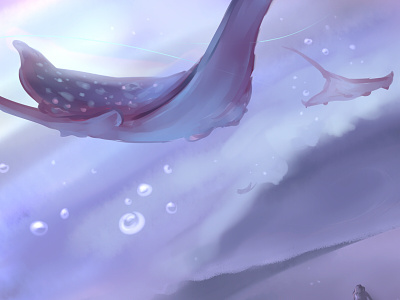 Drop in a purple ocean digital fantasy landscape ocean painting sea waves