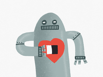 Open circuits door heart illustration robot