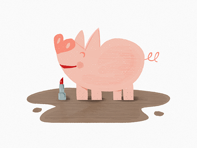 Day 11 heart illustration pig piggy