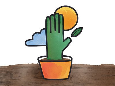 Cactus cactus cloud hand illustration nature sun