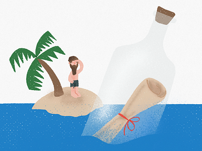 18 Bottle bottle castaway illustration island message