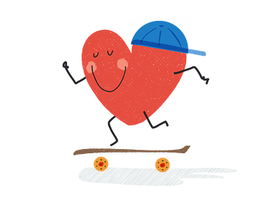 iHeartSkating cap design heart illustration skating vector