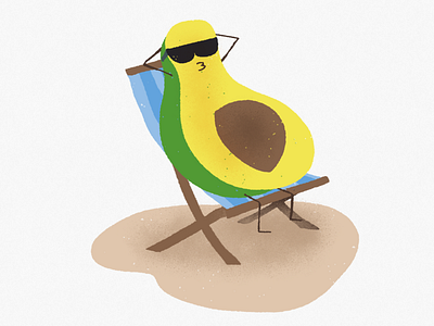 Avocado Beach avocado beach design illustration sun vector