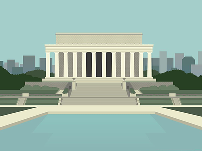 Lincoln Memorial Illustration architecture illustration lincoln memorial