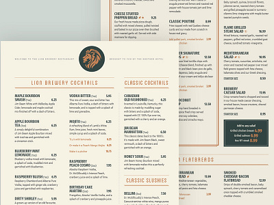 Lion Brewery Menu Design