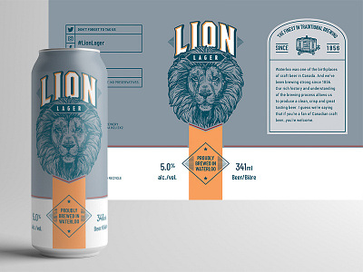 Lion Lager Label Design beer craft beer graphic design illustration label packaging packaging design tall boy