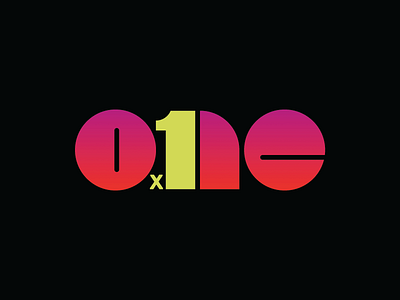 ONE x 1 wordmark branding design gradient identity illustration logo logotype vector wordmark