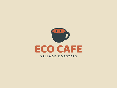 Eco Cafe Logo brand brand and identity brand design branding cafe coffee design eco friendly environment identity identity design illustration logo logo design roasters symbol typography vector
