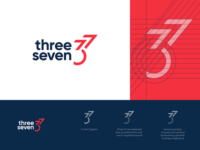 ThreeSeven Logo brand brand design branding branding and identity consulting firm logo consulting logo design grid grid logo grids identity branding identity design logo design logo designer typography