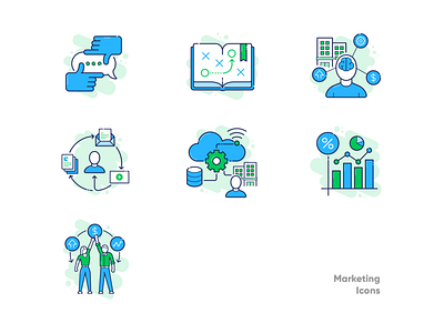 Marketing Icons branding design icon icon set iconography icons identity illustration marketing symbol vector