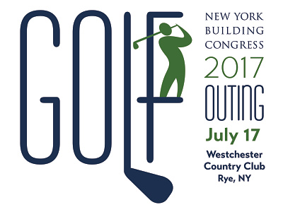 New York Building Congress Golf Event Logo art direction award winning branding design event logo graphic design illustration logo typography