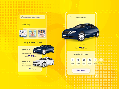 Rent-a-car App Exploration buy car exploration ios mobile order renting