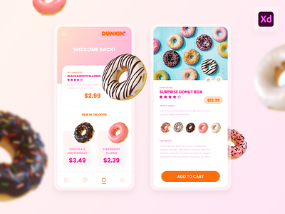 Donut App Mobile iOS Exploration app candy donut exploration ios mobile mobile design pink sweets