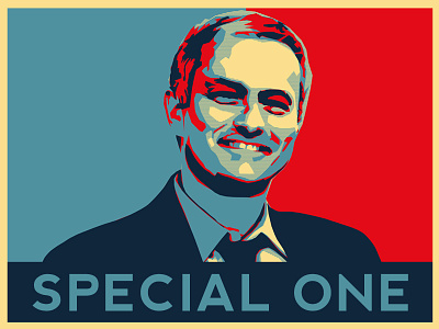The Special One chelsea design flat football jose mourinho obama obey poster propaganda