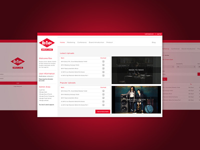 Lee Cooper clean design flat minimal red simple website