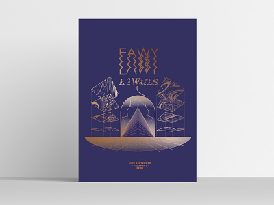 EAWY / L TWILLS Gigposter design graphic design illustration music poster poster art serigraphy vector art