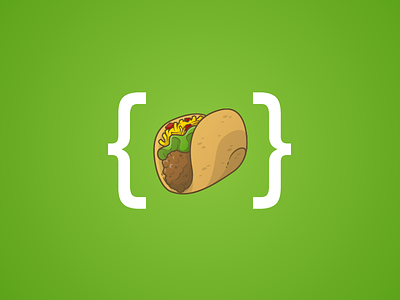 Taco Icon brackets burrito code developer food fullsnack icon mexican snack taco