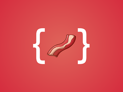Bacon Icon bacon brackets breakfast food fry fullsnack icon meat red snack snacks