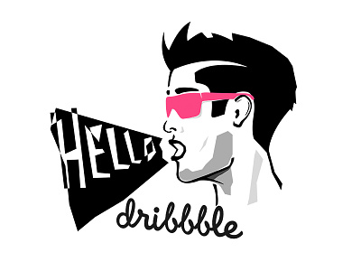 Hello dribbble first shot hello dribbble illustration sketch