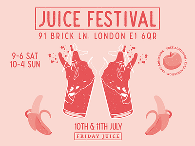 Friday Juice festival friday illustration juice mark pink poster texture typography