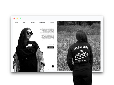 Kat and co Landing Page black and white chromatic clean clothes fashion kat landing page layout layoutdesign marketing page design tattoos web design