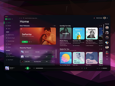 Spotify - redesigned adobe xd app concept dark design music player spotify ui ux