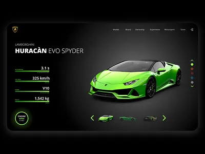 LAMBORGHINI HURACÀN EVO SPYDER - Web design concept concept design lamborghini ui web