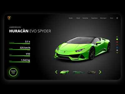 LAMBORGHINI HURACÀN EVO SPYDER - Web design concept