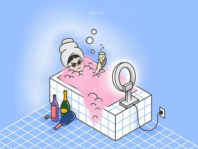 weekend 2d bath bubble digitalart drinks friday graphic illustration illustrator procreate stayhome vacation weekend