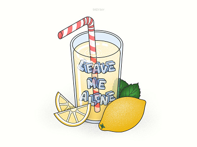 leave me alone lemonade digitalart drink graphic ice illustration isometric lemonade letter procreate type typography