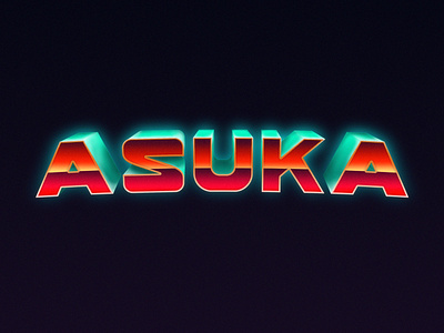 Asuka Synthwave 80s anime asuka design evangelion logo retrowave synthwave