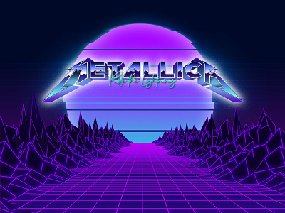 Metallica Synthwave 80s design heavymetal illustration logo metal metallica outrun retro retrowave sci fi synthwave