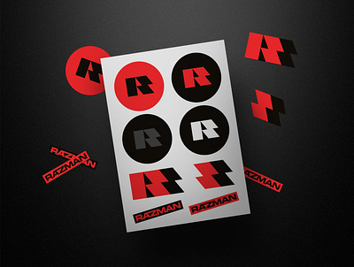 Razman - Stickers / Brand Identity black branding brutal icon identity logo logotype marks red stickers symbols