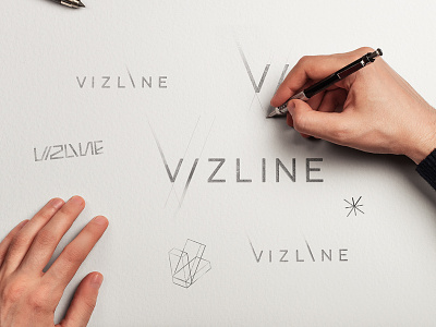 Vizline - logo sketching branding brands cg cgi grid identity logo logotype minimalistic process sketch sketching vizline