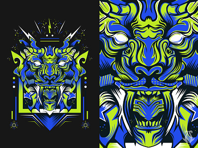 Tigerz Gutte animal apparel artwork clothing illustration logo poster screen print t shirt designer tiger vector vector illustration