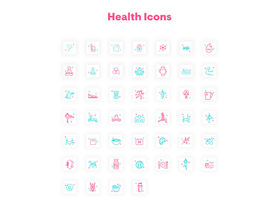 Hashtag Health design flat icon illustrator minimal ui web