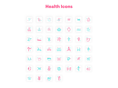 Hashtag Health design flat icon illustrator minimal ui web