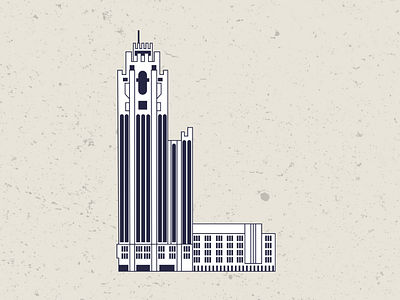 Tribune Tower design flat illustration minimal ui vector web