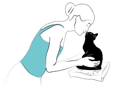 Spending time with your cat :) design illustration minimal web