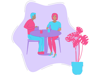 Chatting with friends design flat illustration web