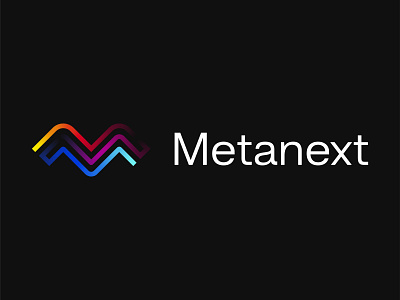 Metanext - Geometric Logo concept branding clean colorful colour crypto design letter line logo logo m m letter meta metaverse minimal simple ui virtual